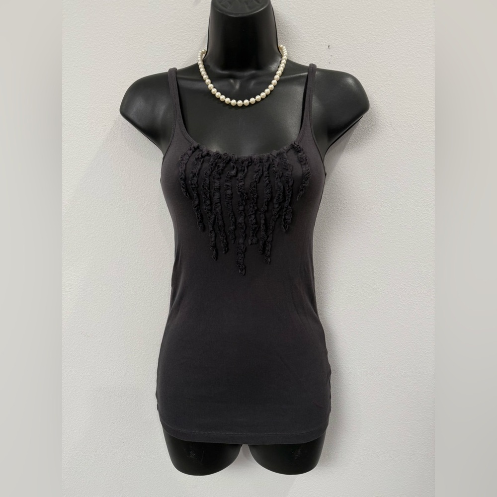 Vintage J Crew Charcoal Strappy Embellished Tank Top Size XS